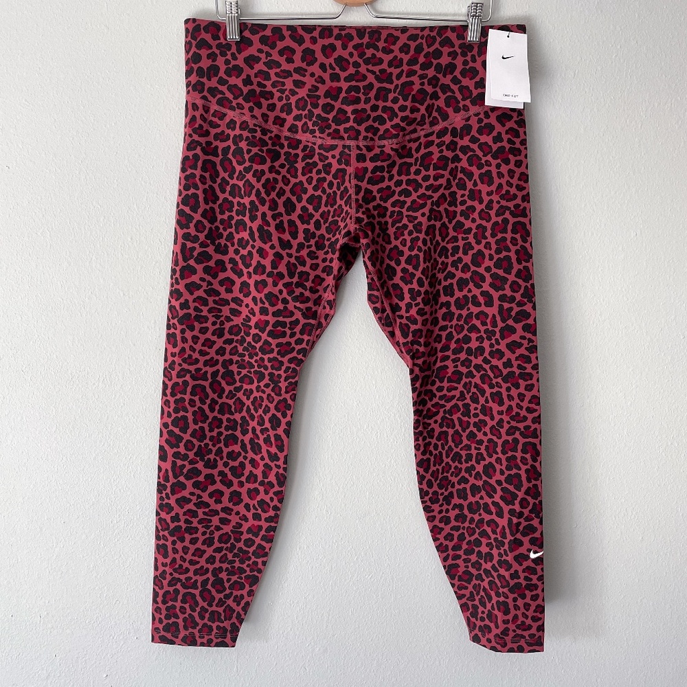 Nike Dri-Fit One Mid-Rise Printed Leggings Leopard 1X - NWT